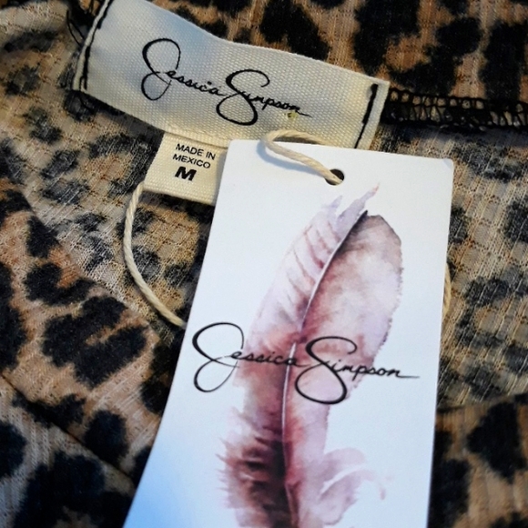 Jessica Simpson Cheetah Print Baby Doll Dress/ Dress Ruffled Bottom Size M /NWT - Picture 10 of 11